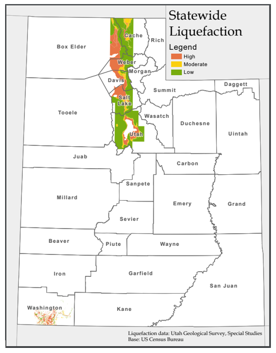 Map of Utah Statewide Liquefaction