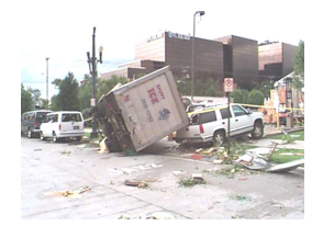 Tornado damage in Salt Lake City from 1999